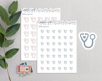 Stethoscope Icon Stickers | Doctor Icon Planner Stickers |Minimalist Planner Stickers |Functional Stickers |Icon Stickers |Calendar Stickers