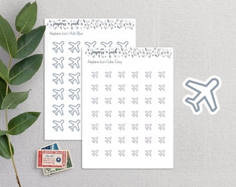 Travel Icon Planner Stickers, Airplane Icon Stickers, Minimalist Planner Stickers, Functional Sticker, Icon Stickers, Travel Planner Sticker