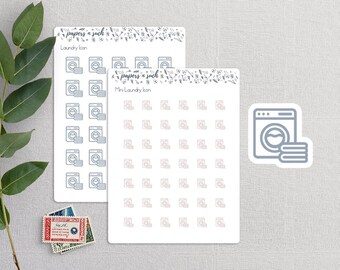 Laundry Icon Planner Stickers, Laundry Icon Stickers, Minimalist Planner Stickers, Functional Stickers, Icon Stickers, Laundry Stickers