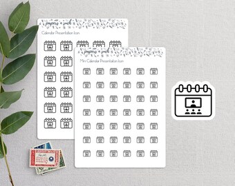 Meeting Icon Planner Stickers, Presentation Calendar Icon Stickers, Meeting Planner Stickers, Functional Stickers, Icon Stickers