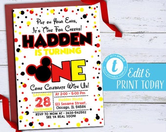 mickey mouse invitation template etsy mickey mouse invitation template