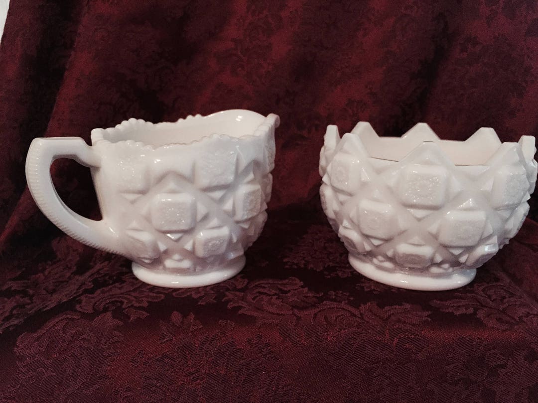 Westmoreland Milk Glass Creamer and Sugar Bowl Etsy