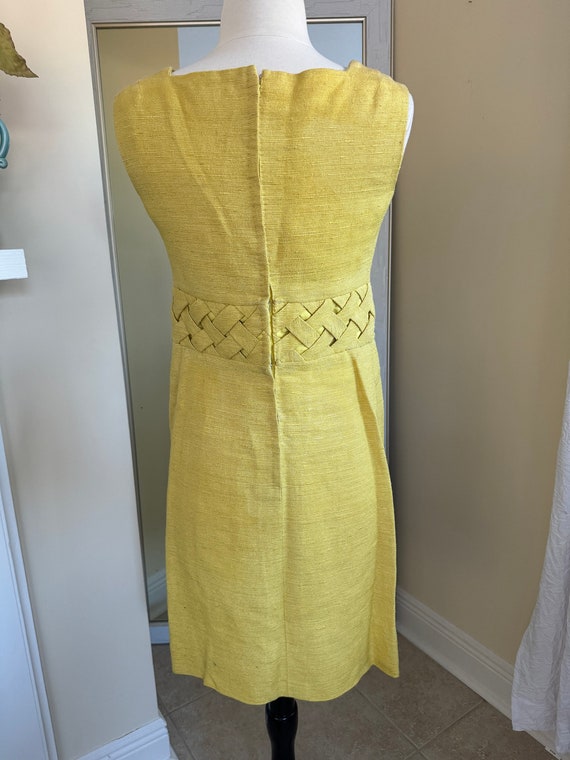 Mod Go Go 60's Yellow Sleeveless Shift Dress Home… - image 3
