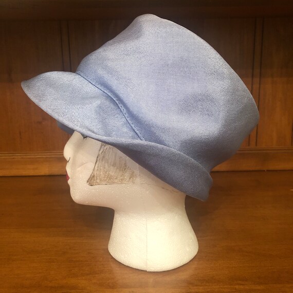 Vintage Union Made Womens Tilt Hat Blue With Bow … - image 6