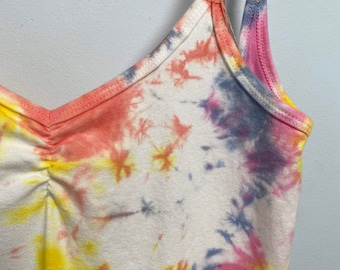 Tie-Dye Bodysuit, One-Piece, Unitard, Spandex, Tie Dye Yoga Onesie, Large, L