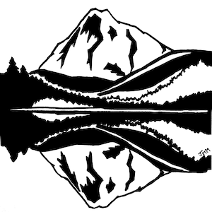 Mt. Hood Original Vector Art Design ~ SVG PNG Clipart Image Digital Download ~ Cricut die cutting Oregon Outdoors Skiing Snowboarding Hiking