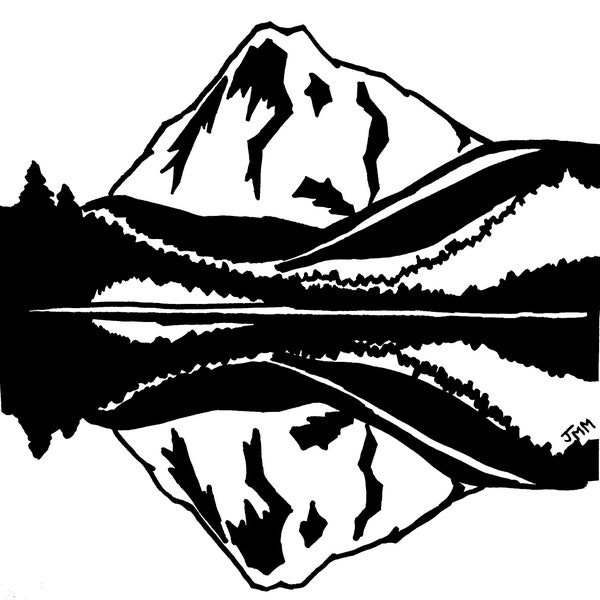 Mt. Hood Original Vector Art Design ~ SVG PNG Clipart Image Digital Download ~ Cricut die cutting Oregon Outdoors Skiing Snowboarding Hiking