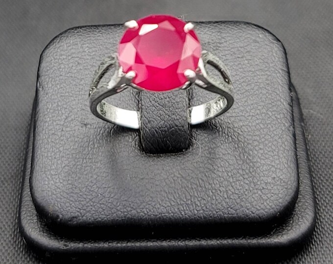 Natural Red Ruby Silver Beautiful Excellent Top Quality Gemstone Ring