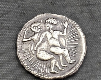 Antique Old Ancient Greek Silver Coin Cicra 3rd Century