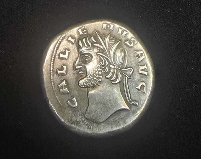 Cicra 7th-9th Century Greek Empire Authentic Silver King Soild Antique Ancient Coin