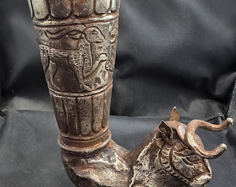 Authentic Greek Empire Silver Bull Head Rathony - 1000 BC