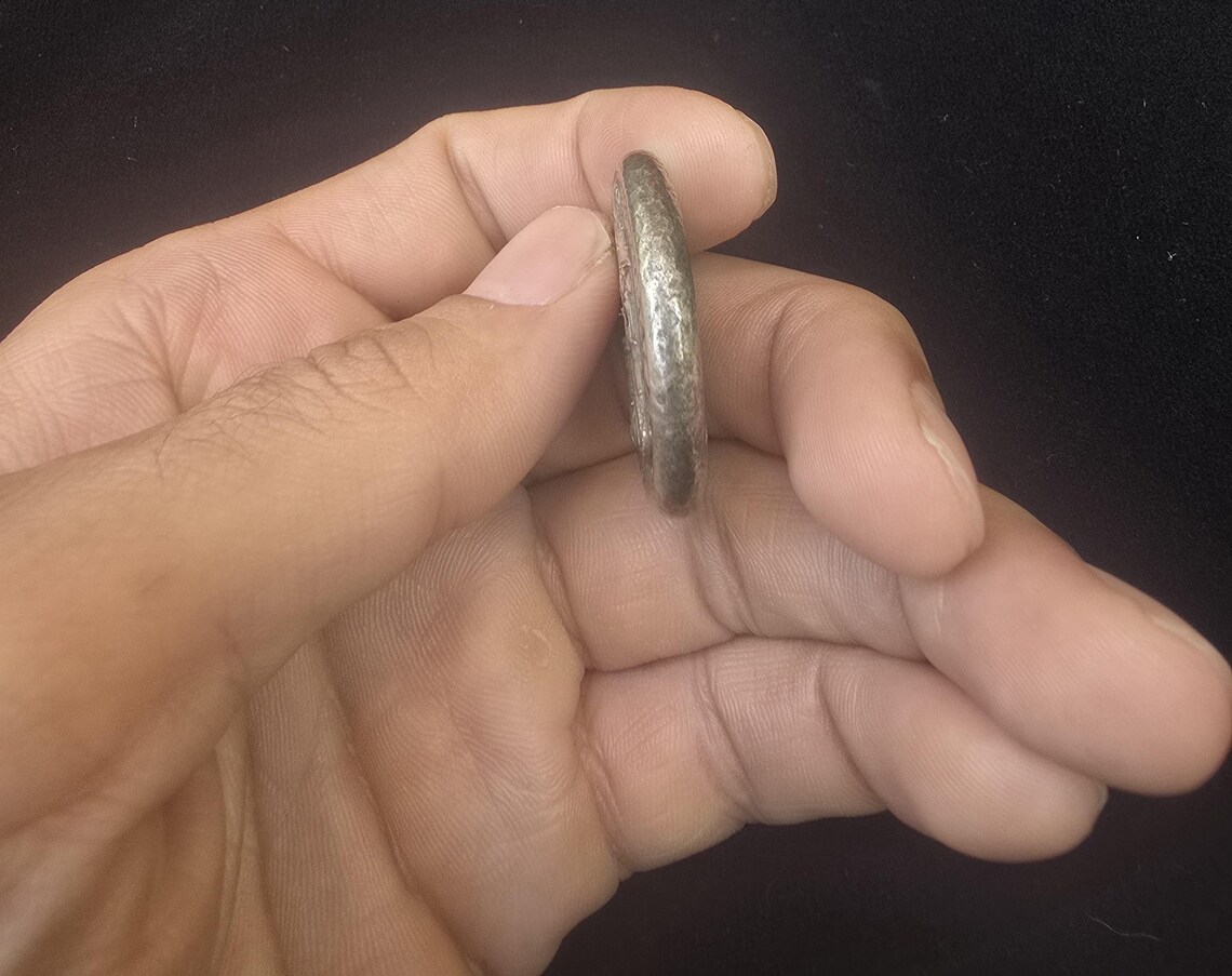 Редкая уникальная древняя цикра 15-го века Греческая империя подлинная серебряная королевская твердая антикварная монета 5 — изображение