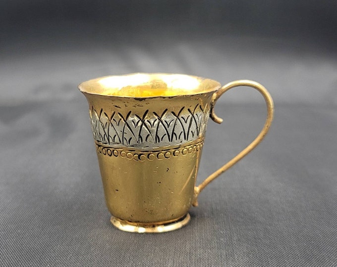 Gold Over Silver Antique Mughal Empire Unique Done Tea Cup