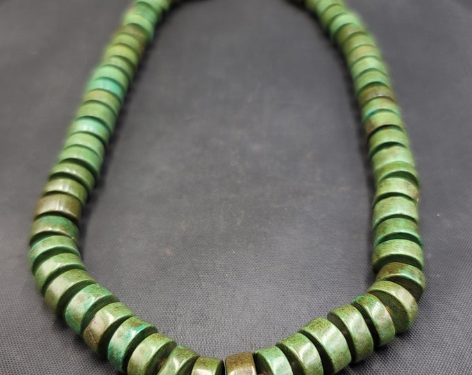 Genuine Vintage Tire Tibetan Natural Turquoise Beads Wonderful Necklace