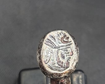 Fabulously Found Silver Amizing Greek Empire King Coin Antique Silver Unique Ring