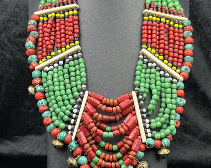 Amizing Vintage African Traditional Trade Beads Tribal Beads Mix Color Necklace