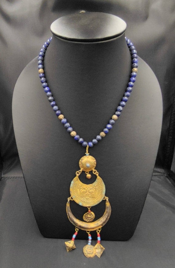 Grougues Lapis Lazuli Stone And Silver Gold Plated