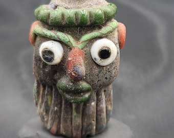 Cicra 3rd Century Ancient Mosaic Glass Gabree Roman Face Pendant
