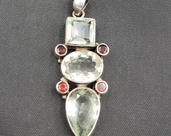 High Quality Green Amethyst Gemstone Silver Beautiful Pendant