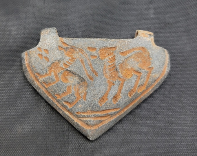 Super Ancient Sassanian Antique Old Stone Pendant With Loin Intaglio Amulet Intaglio Early 8th Century