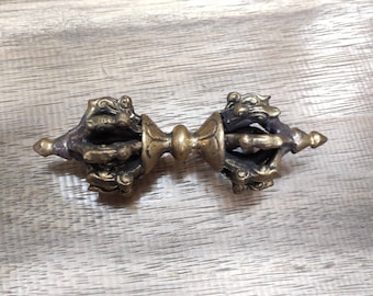 Antique Bronze Tibetan Dorje: Buddhist Lucky Charm