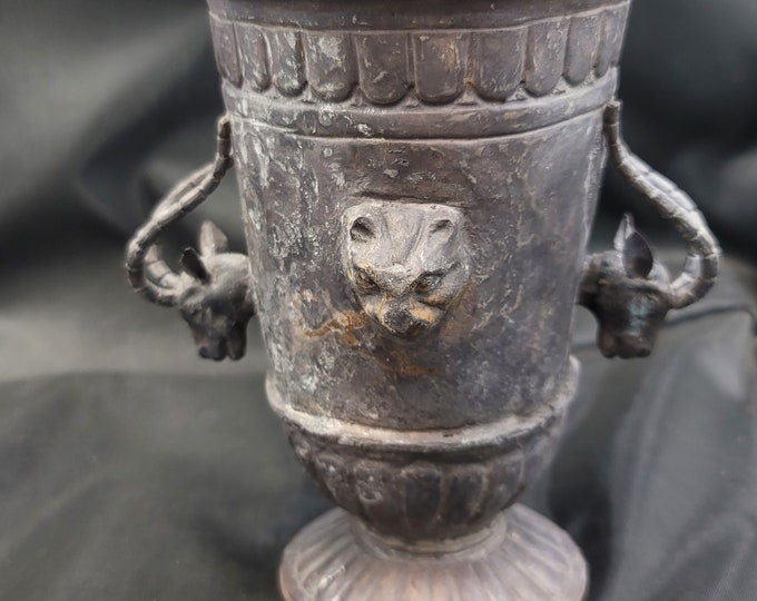 Antique 3rd-4th Century Roman-Greek Empire Genuine Silver Unique Deer and Loin Head