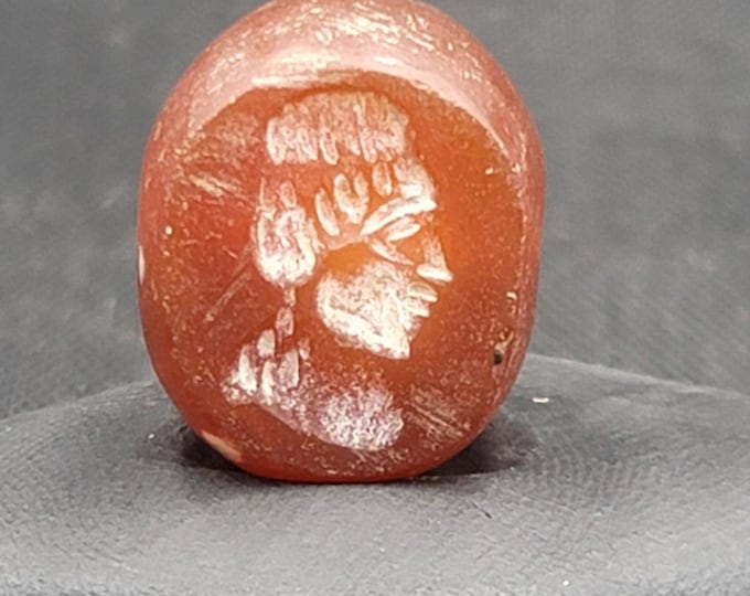 Ancient Stone Roman Empire King And Worries Intaglio Provincial C. 300 - 500 AD Seal Stamp Bead