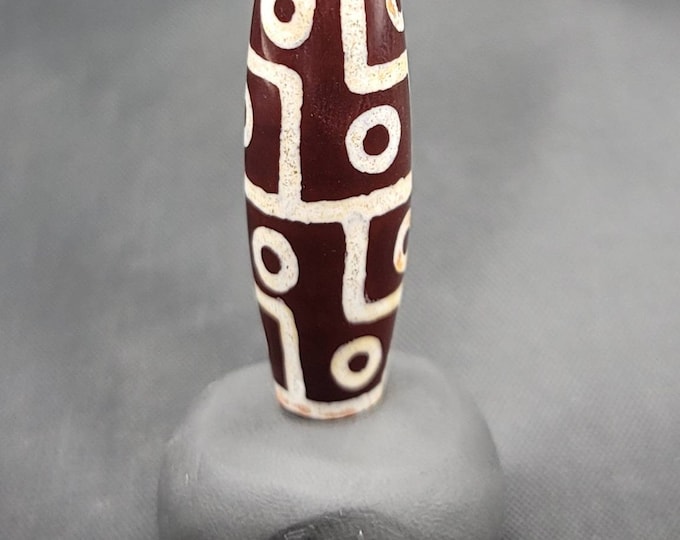Ancient Old Dzi Beads Unique 9 Eyes Rare Very Old Bead