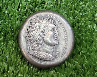 AD 241 Roman Imperial Gordian III AR Silver Denarius Salus Feeding Snake Coin