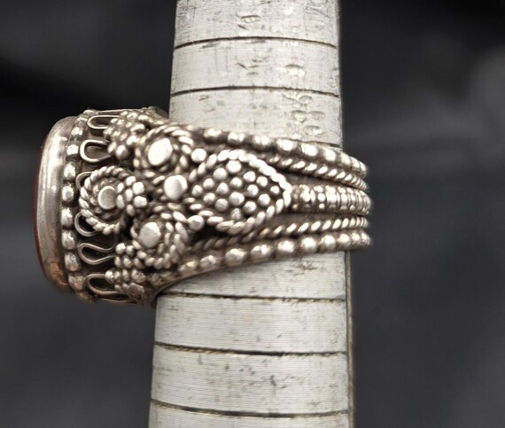 Amizing Antique Silver Unique Ring With Agate Sto… - image 8