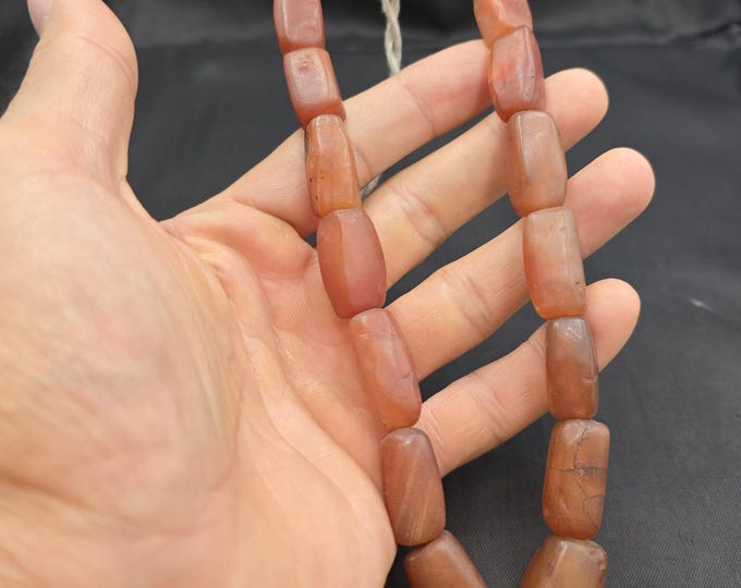 Ancient Old Natural Agate Stone Beads Antique Necklace 40cm