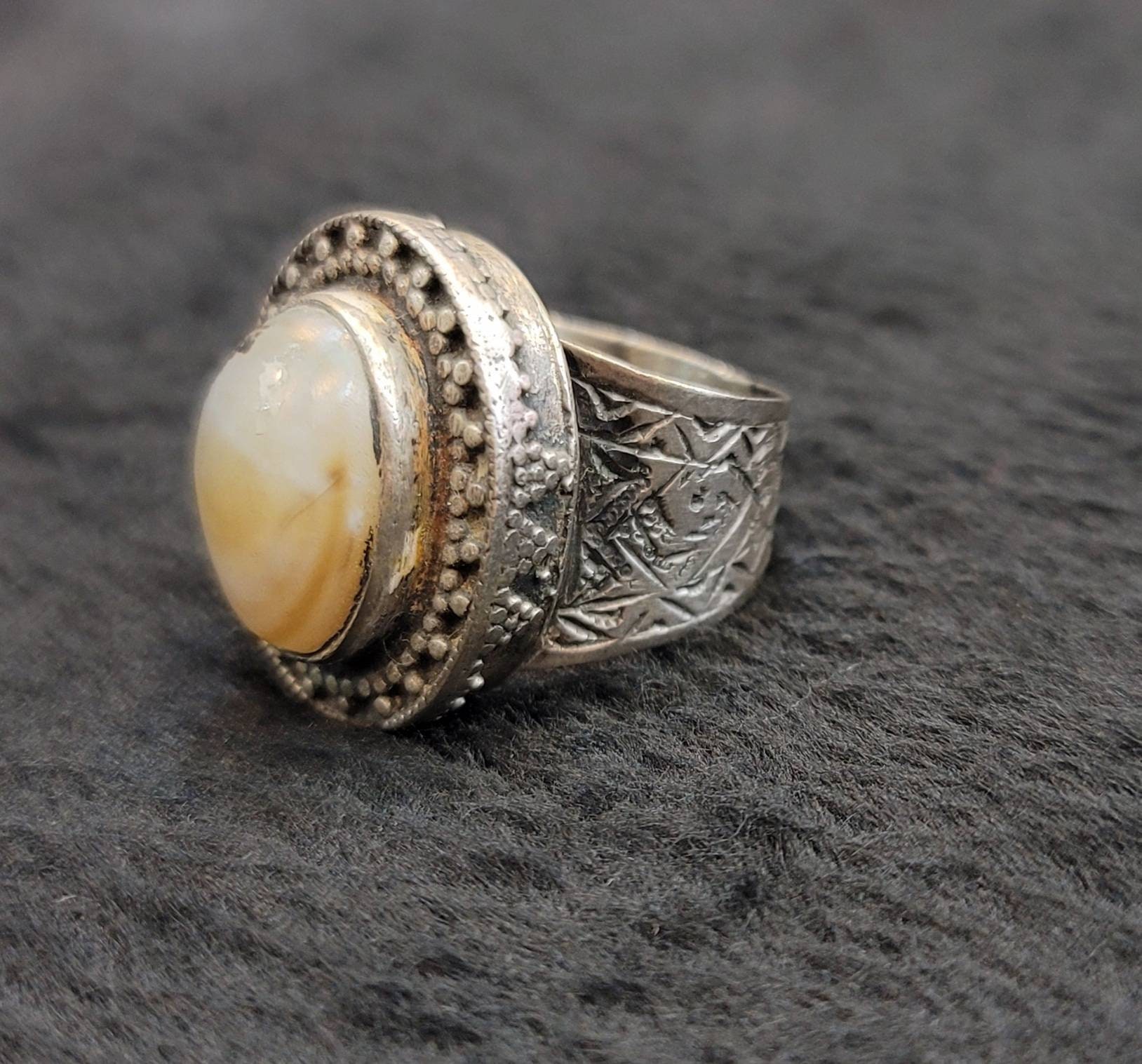 Unique Color Ancient Agate Aqeeq Stone Wonderful Silver | Etsy