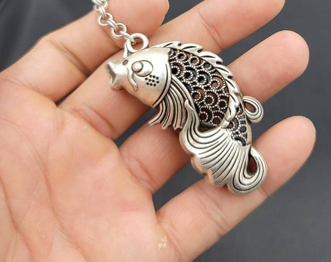 Near Eastern Beautiful Silver Handmade Fish  Pendant Key Chain