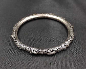 ヴィンテージ アンティーク 彫刻 Silverバングル ブレスレット file.jpg