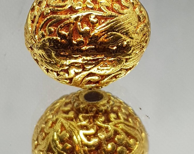 Handcrafted IVY Entwine Large Dragon Vintage Gold Plated Handcrafted Bead XL