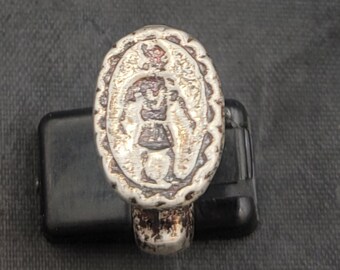 Ancient Solid Silver Greek King Coin Ring - Size 9