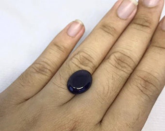 Natural Dark Blue Sapphire Cabochon Gemstone - 4.5 Ct, Thailand