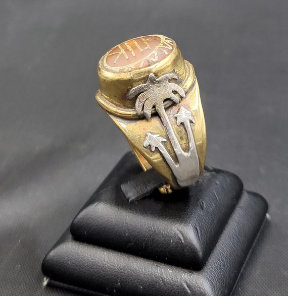 Antique Agate Pyu Stone Antique Authentic Brass a… - image 5
