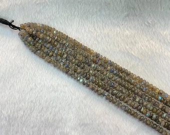 1 Strand 36Cm Natural Tire Shape Labradorite Tinny Small Beads Top High Quality Gemstone 3-4mm Spacer Loose Bead Jewelry Supp