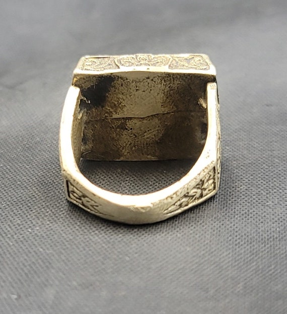 Bague Ancienne Vintage Proche-Orient - Agate Rouge Centrale - Époque Empire - Parfait état