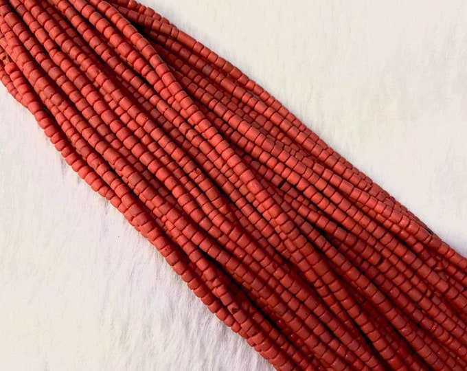 1 Strand 36Cm Red Glass Tinny Small Seed Round Heishi Top High Quality Gemstone 1.5-2mm Spacer Loose Bead Jewelry Supplies