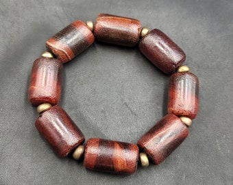 Tibetan Agate Stone Adjustable Bracelet: Ancient Bead Baraclet