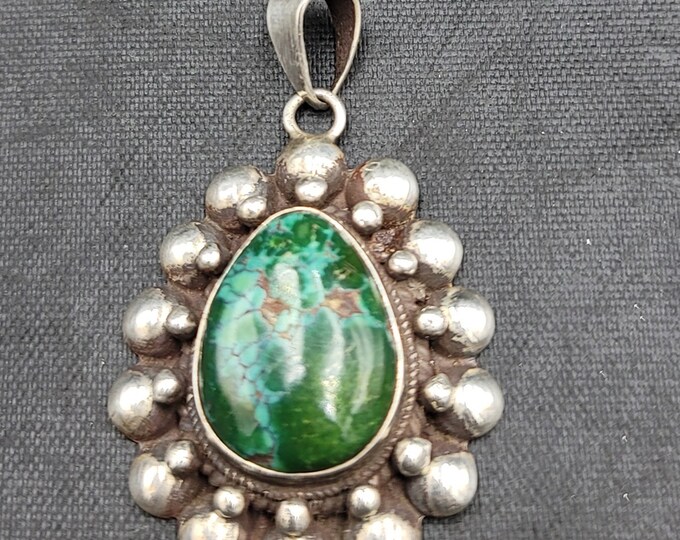 Excellent Quality Antique Natural Tibetan Turquoise Vintage Siver Unique Pendant