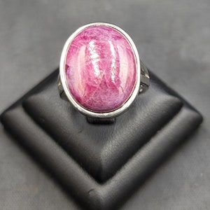 Vintage Burma Ruby Sterling Silver Ring - Handmade Size 7