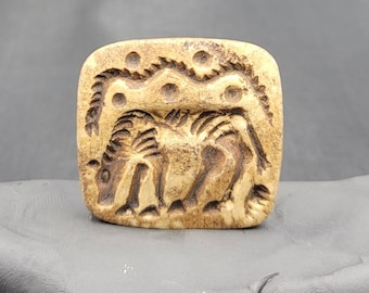 Ancient Old Stone Indo Valley Cicra 12 B.C Horse Intaglio Carved Seal Stamp