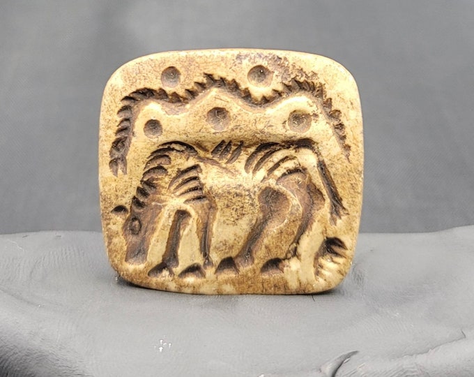 Ancient Old Stone Indo Valley Cicra 12 B.C Horse Intaglio Carved Seal Stamp