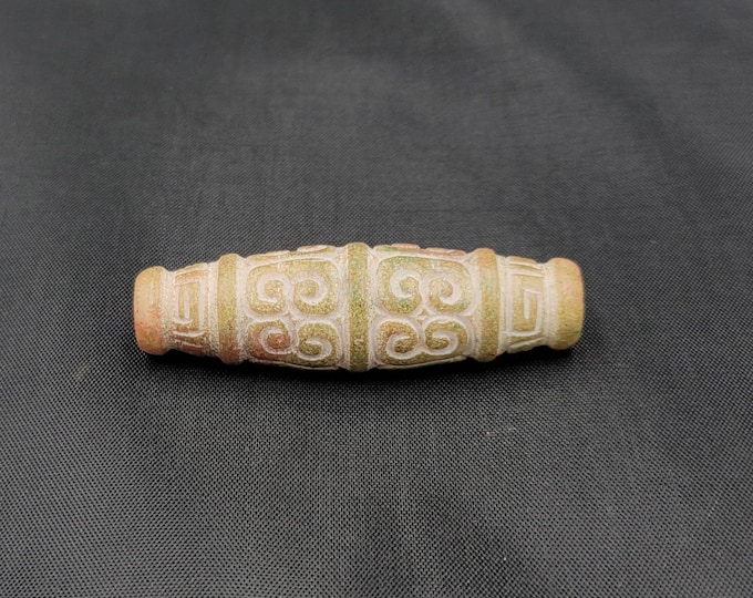 Old Antique Sassanian Unique Jade Stone Carved Beads Amulet Pendant