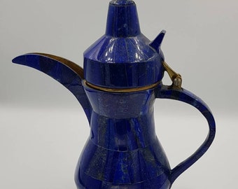Gorgeous Lapis lazuli Gemstone Beautiful Handmade Afghanistan Vintage Teapot / Jug