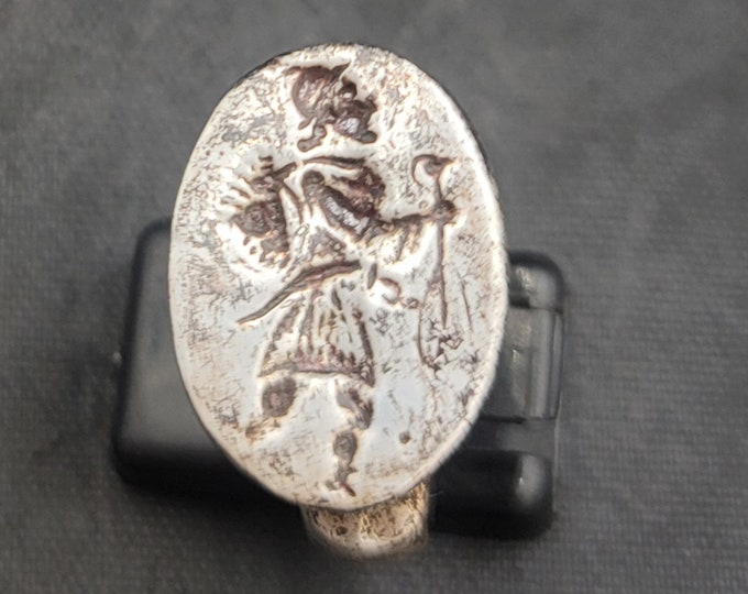 Beautiful Soild Silver Amizing Greek Empire King Coin Antique Silver Unique Ring
