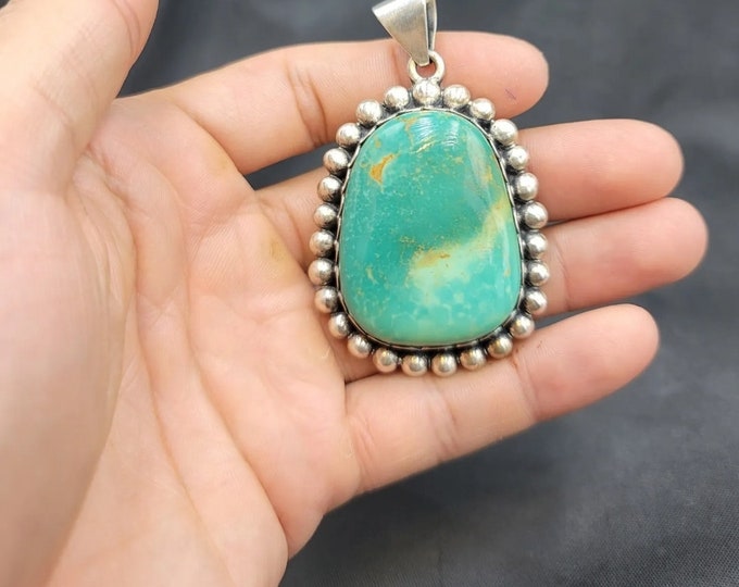 Amizing Antique Natural Tibetan Turquoise Vintage Siver Unique Pendant